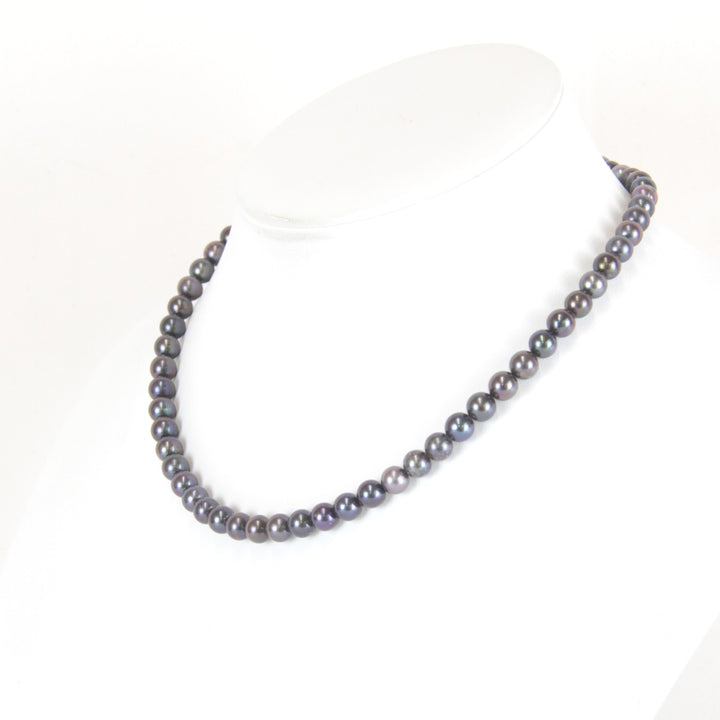 美品『USED』 パール 
 ブラックパールネックレス 約6.7～6.8mm径 ネックレス