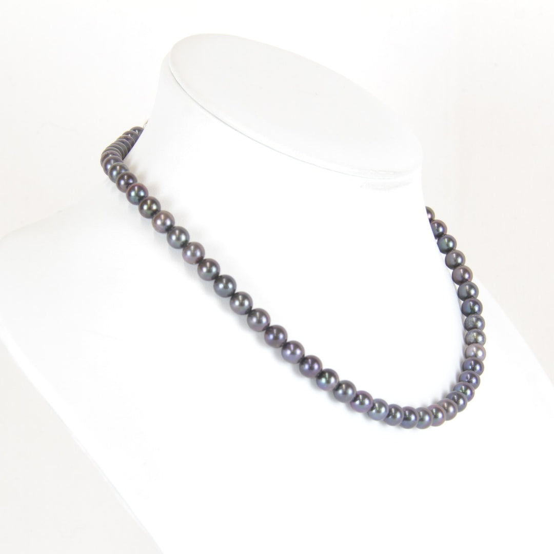 美品『USED』 パール 
 ブラックパールネックレス 約6.7～6.8mm径 ネックレス