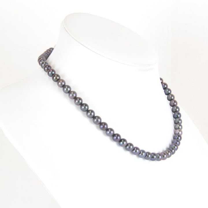 美品『USED』 パール 
 ブラックパールネックレス 約6.7～6.8mm径 ネックレス