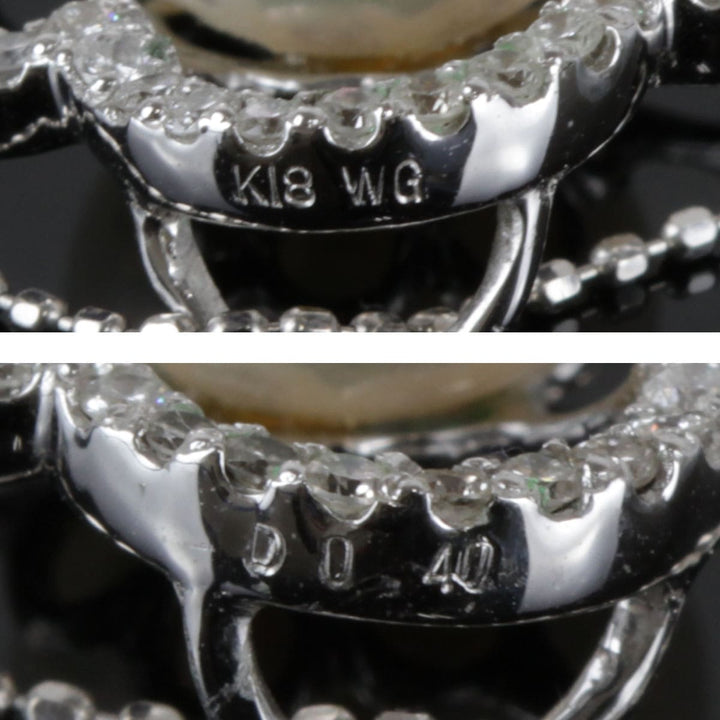 美品『USED』 K18WG/パール 
 フラワーモチーフ ネックレス
 3.5g
