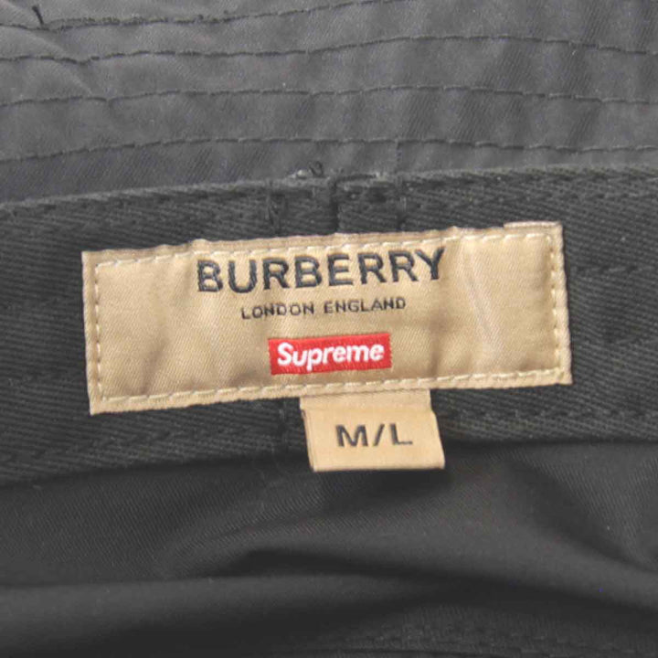 美品『USED』 
BURBERRY バーバリー 
 supreme バケットハット M/L ハット 
ナイロン調 ブラック