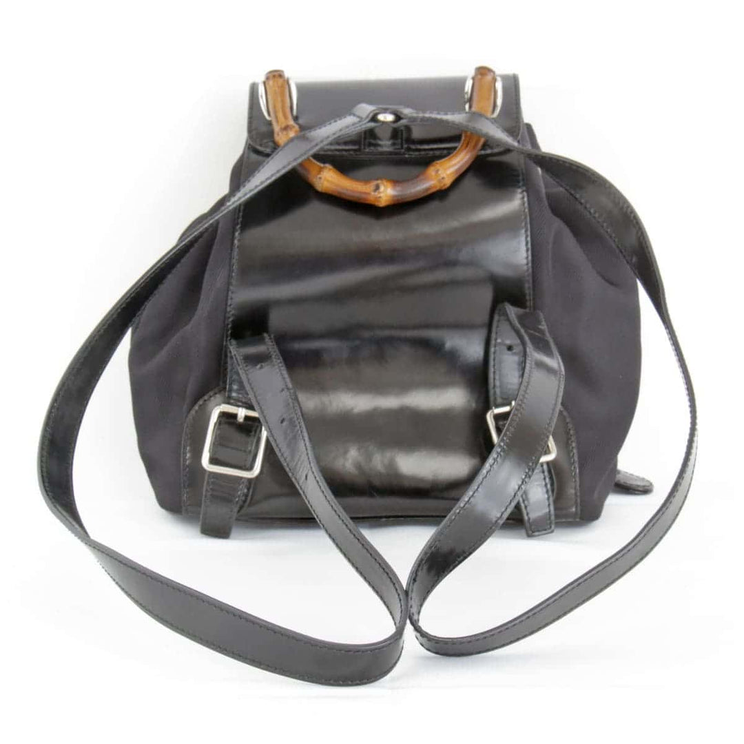 『USED』 
GUCCI グッチ 
 バンブー 003.2852 リュック・デイパック 
ナイロン/レザー  ブラック