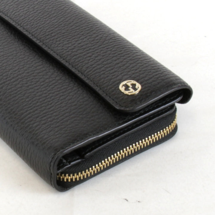 【価格改定】美品『USED』 
GUCCI グッチ 
 インターロッキングG 449397・1147 長財布 
レザー ブラック