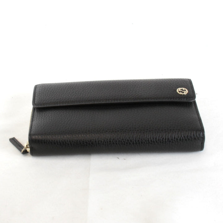【価格改定】美品『USED』 
GUCCI グッチ 
 インターロッキングG 449397・1147 長財布 
レザー ブラック