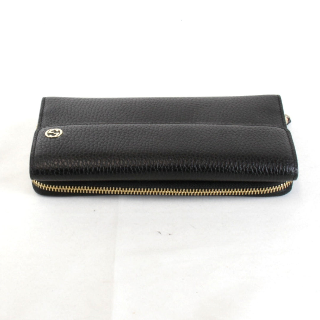 【価格改定】美品『USED』 
GUCCI グッチ 
 インターロッキングG 449397・1147 長財布 
レザー ブラック