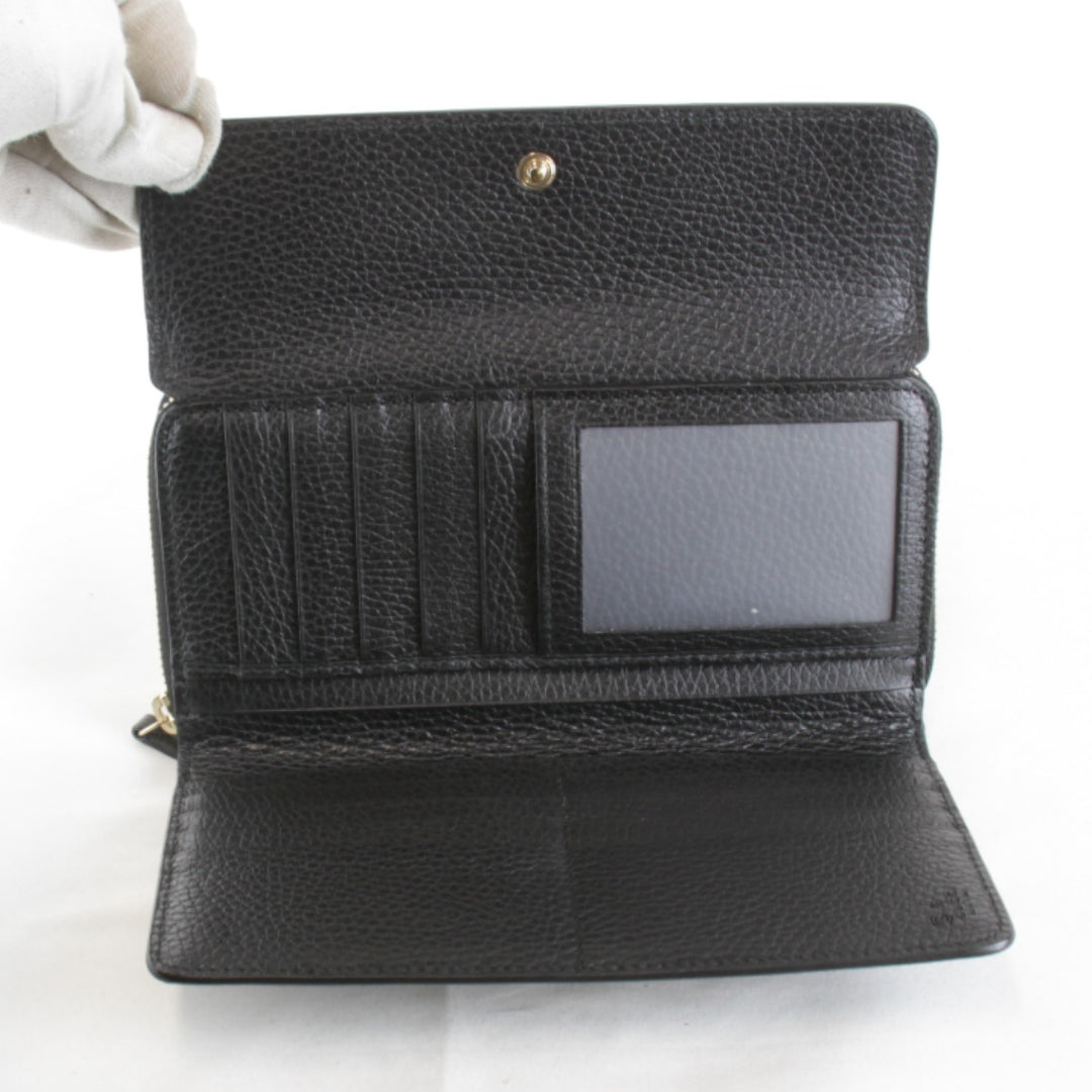 【価格改定】美品『USED』 
GUCCI グッチ 
 インターロッキングG 449397・1147 長財布 
レザー ブラック