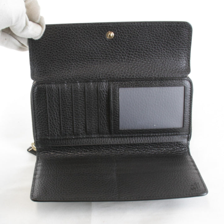 【価格改定】美品『USED』 
GUCCI グッチ 
 インターロッキングG 449397・1147 長財布 
レザー ブラック