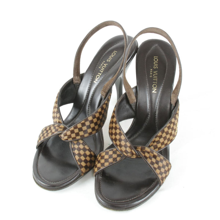 『USED』 
LOUIS VUITTON ルイ・ヴィトン 
 ダミエ ソバージュ ミュール 
ハラコ/レザー  ブラウン