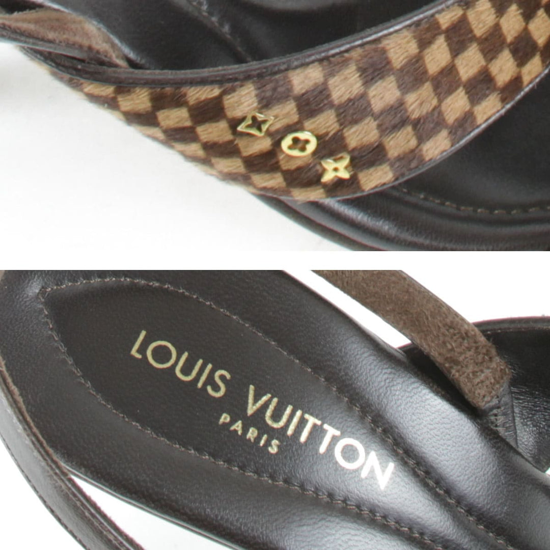 『USED』 
LOUIS VUITTON ルイ・ヴィトン 
 ダミエ ソバージュ ミュール 
ハラコ/レザー  ブラウン