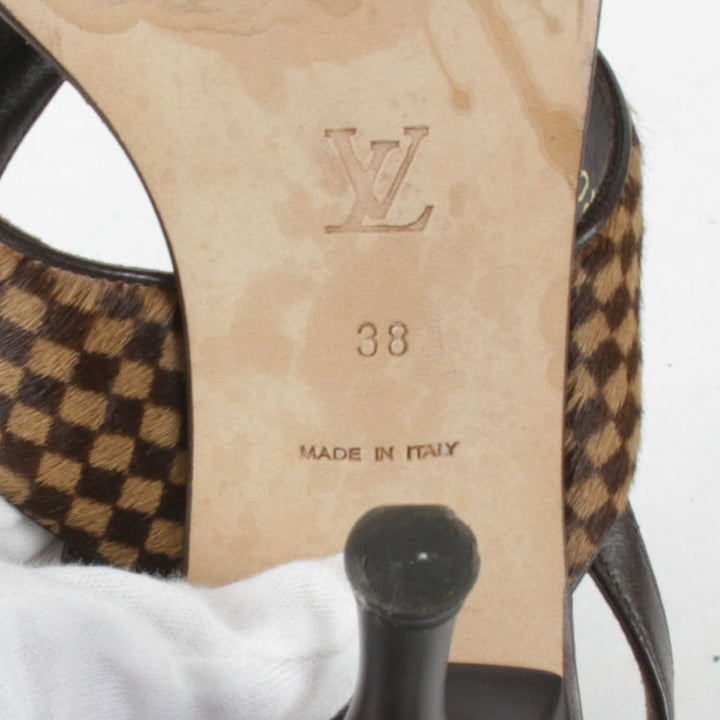 『USED』 
LOUIS VUITTON ルイ・ヴィトン 
 ダミエ ソバージュ ミュール 
ハラコ/レザー  ブラウン