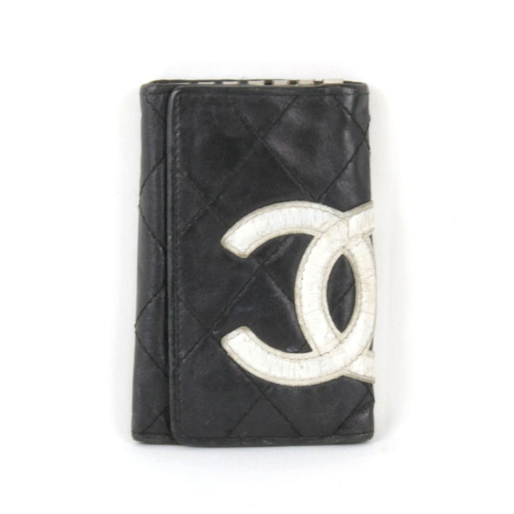 『USED』 
CHANEL シャネル 
 カンボンライン キーケース 
レザー ブラック×ホワイト