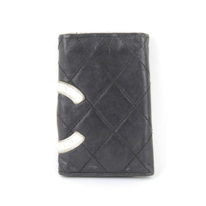 『USED』 
CHANEL シャネル 
 カンボンライン キーケース 
レザー ブラック×ホワイト