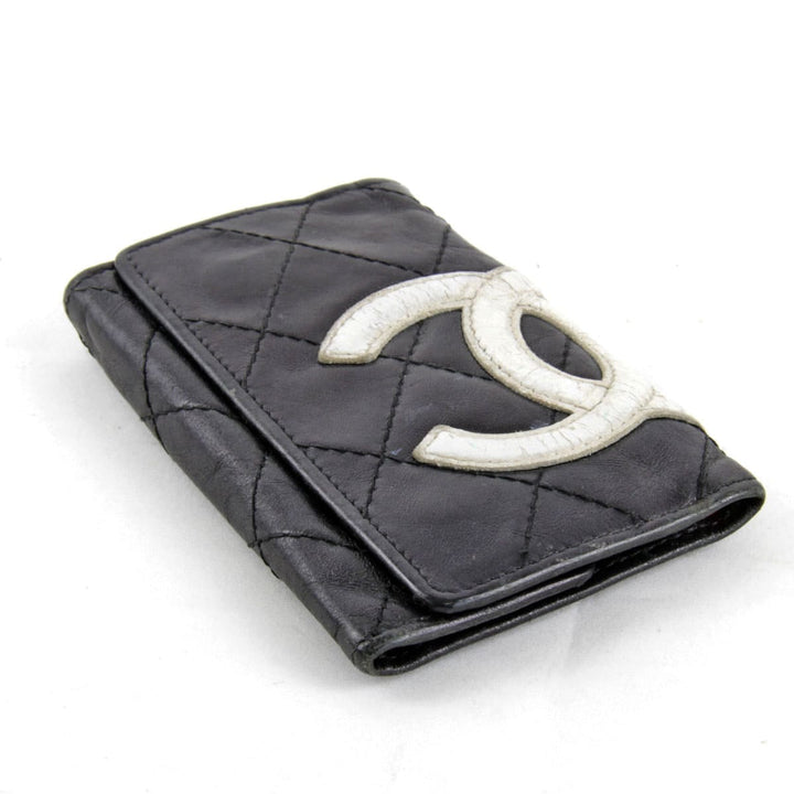 『USED』 
CHANEL シャネル 
 カンボンライン キーケース 
レザー ブラック×ホワイト