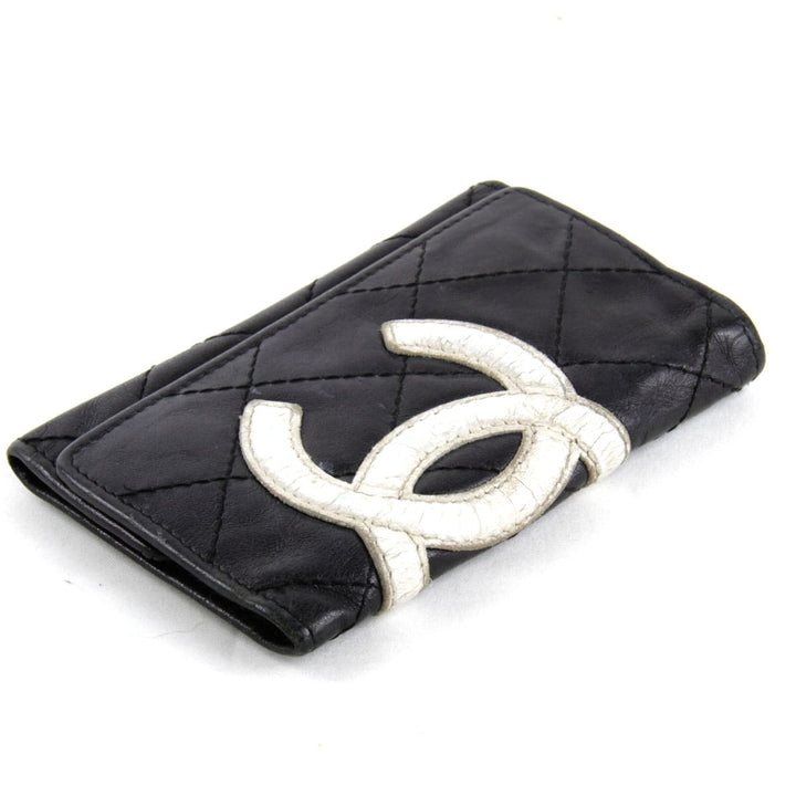 『USED』 
CHANEL シャネル 
 カンボンライン キーケース 
レザー ブラック×ホワイト