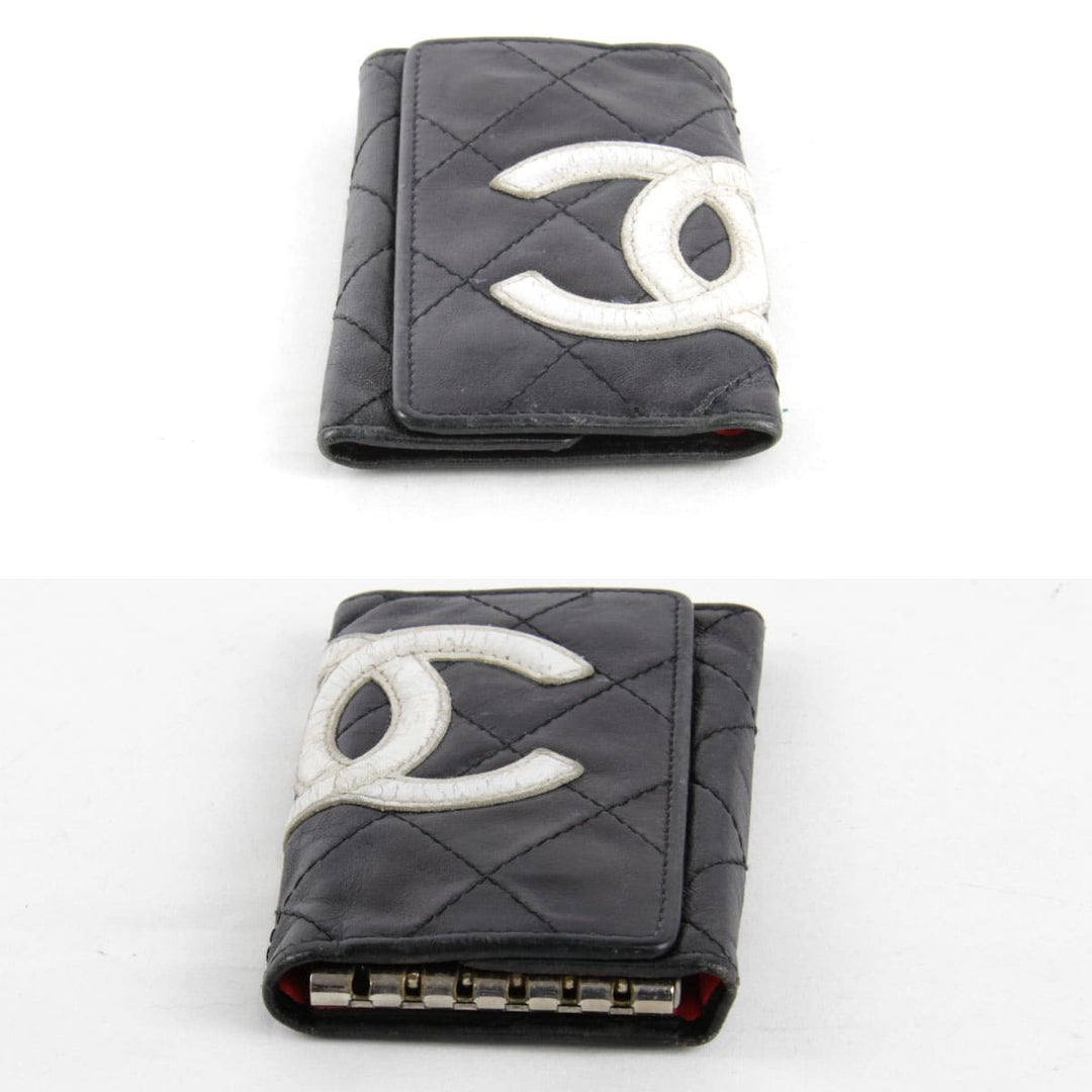 『USED』 
CHANEL シャネル 
 カンボンライン キーケース 
レザー ブラック×ホワイト