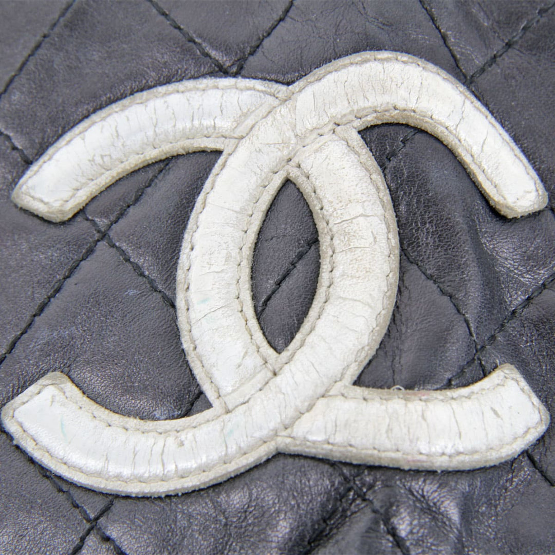 『USED』 
CHANEL シャネル 
 カンボンライン キーケース 
レザー ブラック×ホワイト