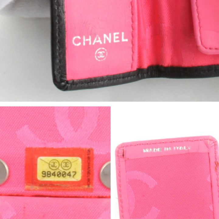 『USED』 
CHANEL シャネル 
 カンボンライン キーケース 
レザー ブラック×ホワイト