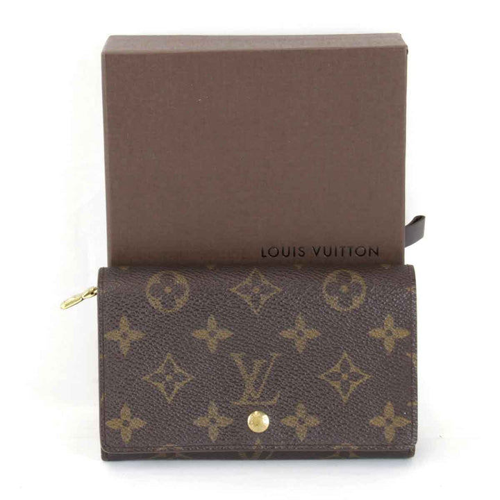 『USED』 
LOUIS VUITTON ルイ・ヴィトン 
 ポルトモネビエ トレゾール M61730 二つ折り財布 
モノグラムキャンバス ブラウン