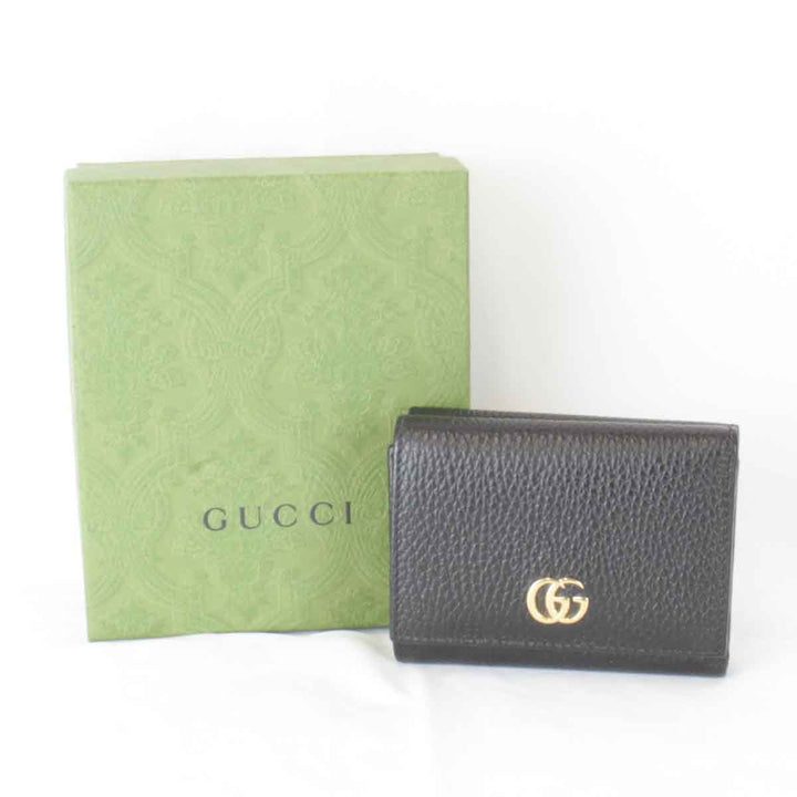 美品『USED』 
GUCCI グッチ 
 GGマーモント 474746.534563 三つ折り財布 
レザー ブラック