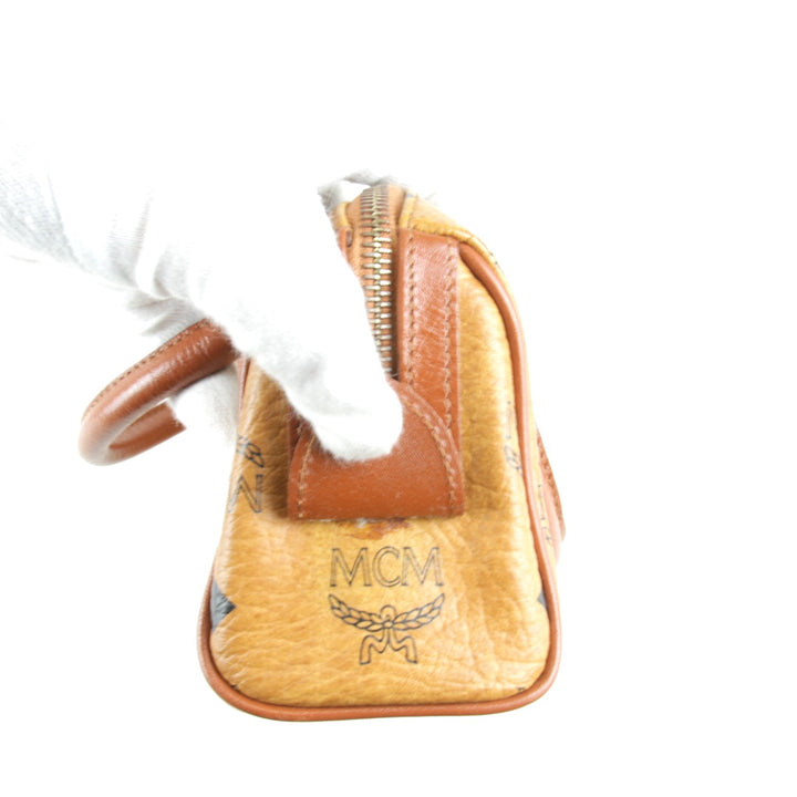 良品『USED』 
MCM エム・シー・エム 
 ヴィセトス A4010 ミニボストンバッグ 
レザー ブラウン