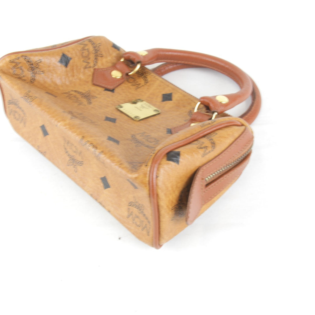 良品『USED』 
MCM エム・シー・エム 
 ヴィセトス A4010 ミニボストンバッグ 
レザー ブラウン