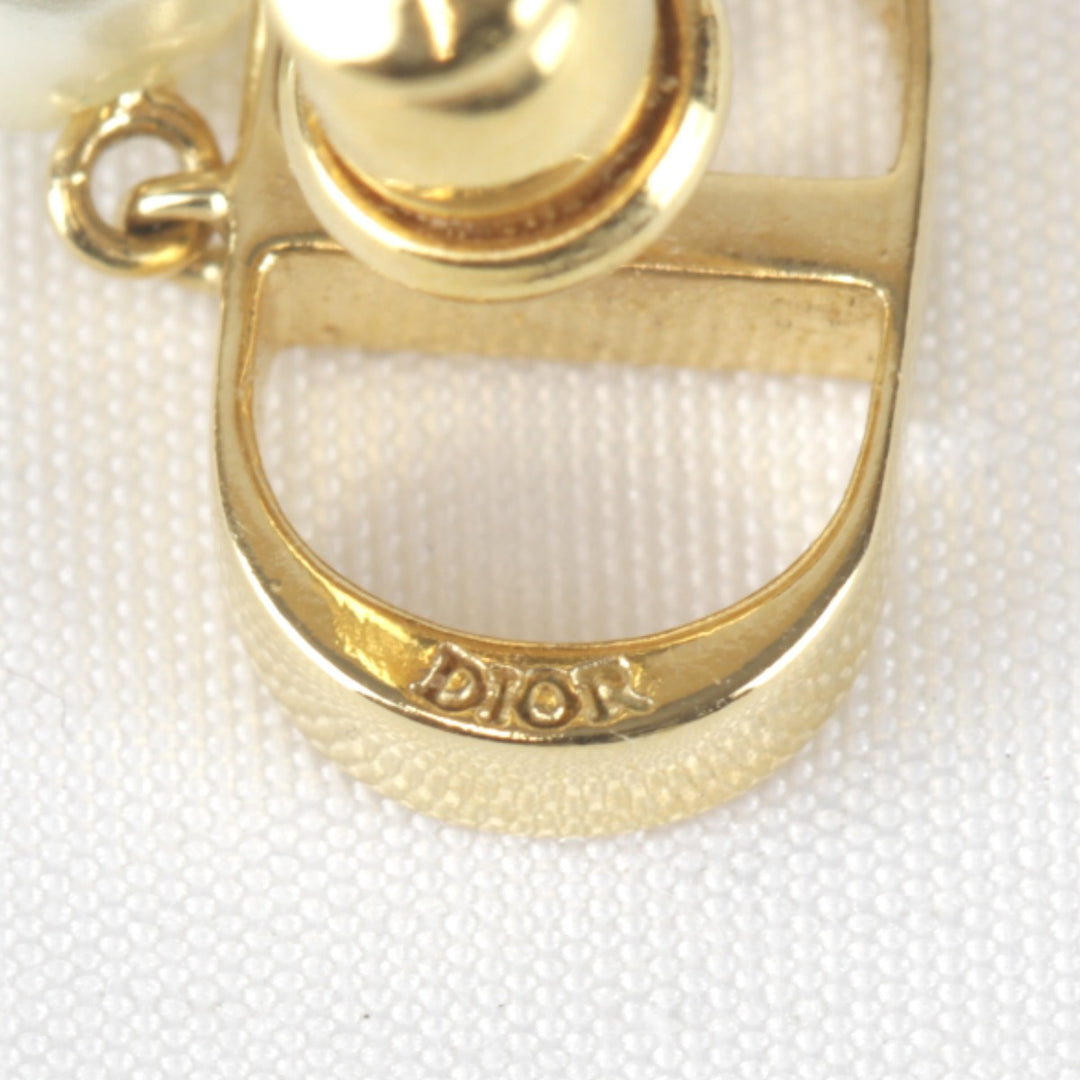 『USED』 メタル 
Christian Dior ロゴ パール ピアス