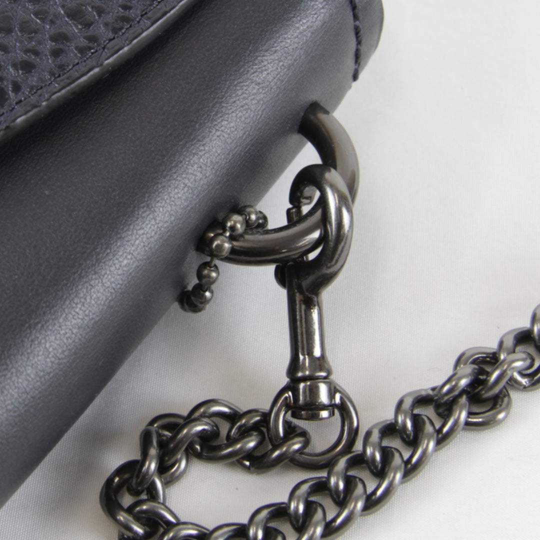 美品『USED』 
COACH コーチ 
 F22349 チェーン ショルダーバッグ 
レザー/スウェード ネイビー