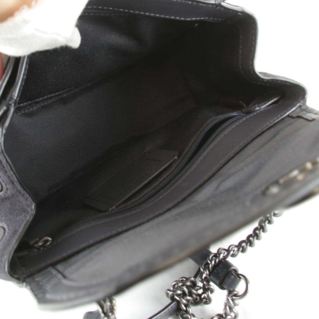 美品『USED』 
COACH コーチ 
 F22349 チェーン ショルダーバッグ 
レザー/スウェード ネイビー
