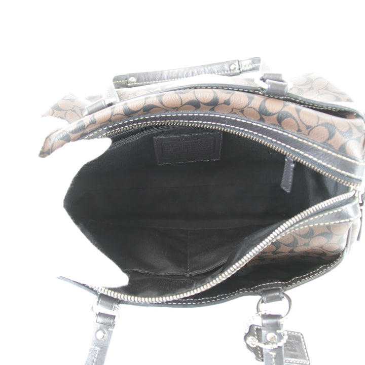 『USED』 
COACH コーチ 
 シグネチャー F15132 ミニボストンバッグ 
レザー ブラウン