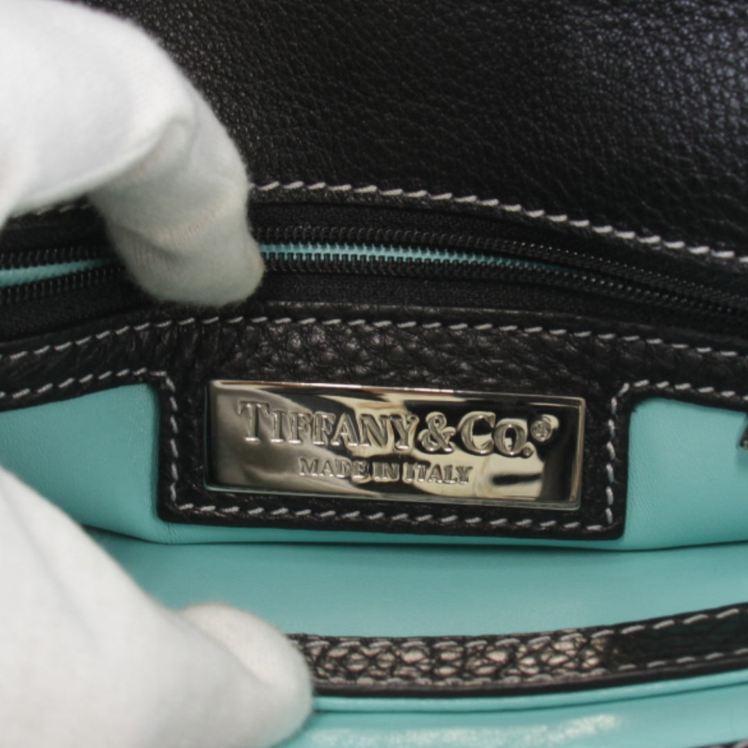 【価格改定】良品『USED』 
TIFFANY&Co. ティファニー 
 ターンロック ショルダーバッグ 
レザー ブラック