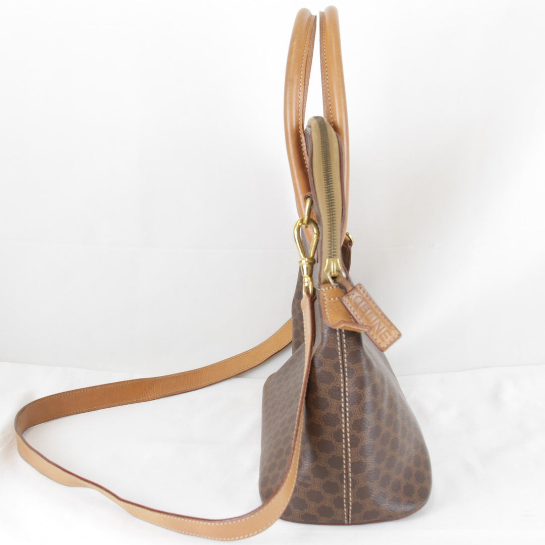 良品『USED』 
CELINE セリーヌ 
 マカダム 2WAY ショルダーバッグ 
PVC/レザー ブラウン
