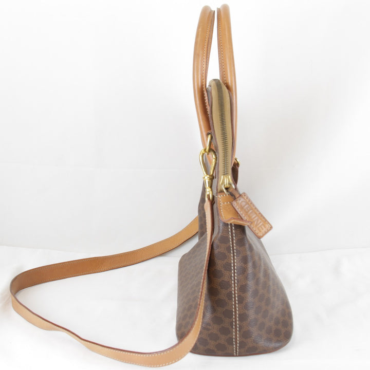 良品『USED』 
CELINE セリーヌ 
 マカダム 2WAY ショルダーバッグ 
PVC/レザー ブラウン