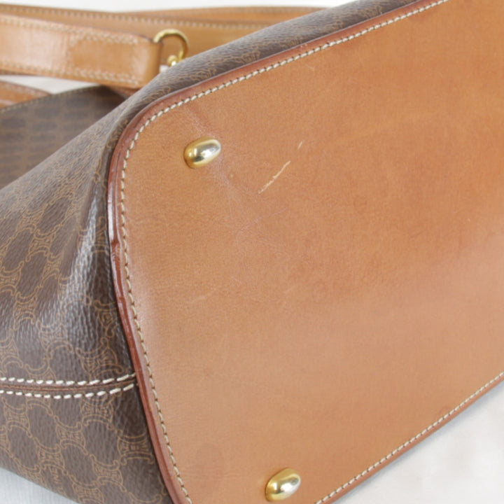 良品『USED』 
CELINE セリーヌ 
 マカダム 2WAY ショルダーバッグ 
PVC/レザー ブラウン