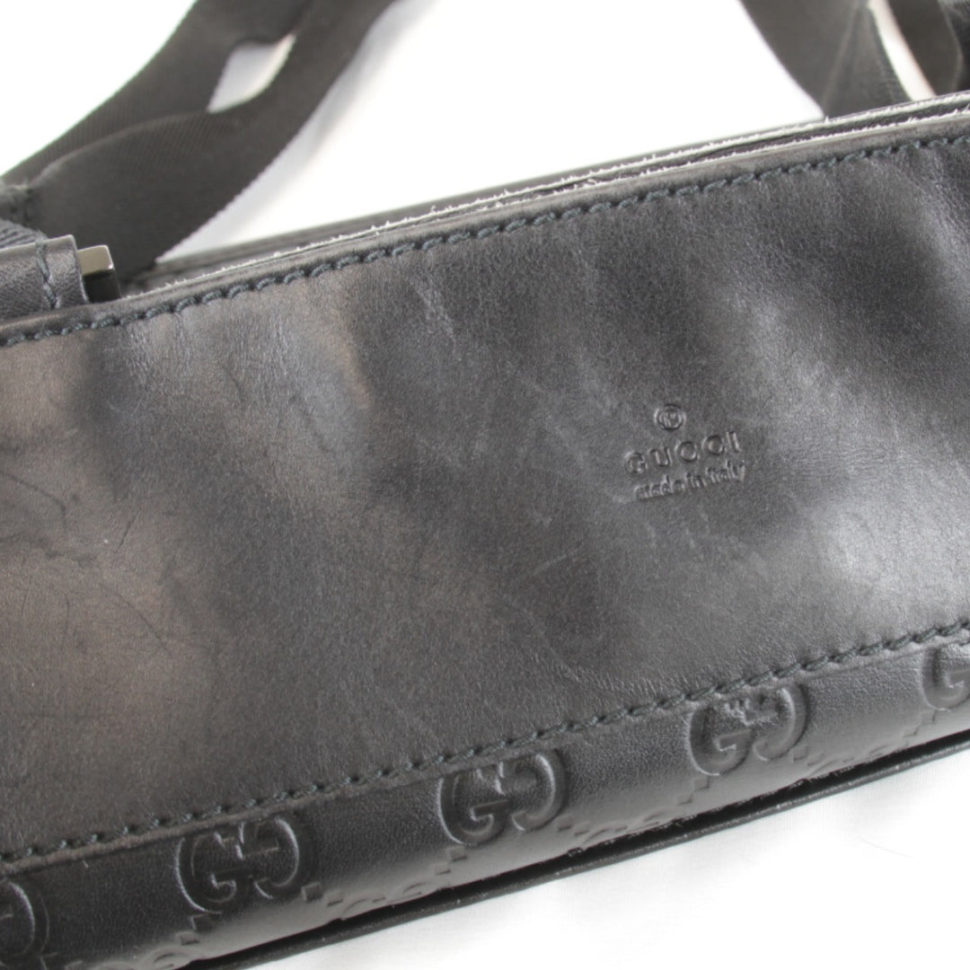 『USED』 
GUCCI グッチ 
 27639・200047 ショルダーバッグ 
シマレザー ブラック