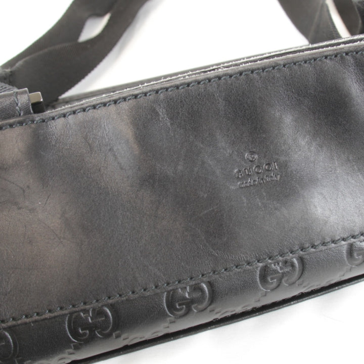 『USED』 
GUCCI グッチ 
 27639・200047 ショルダーバッグ 
シマレザー ブラック