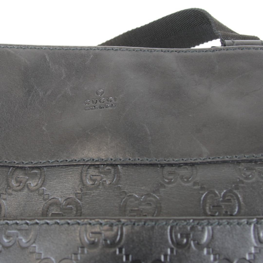 『USED』 
GUCCI グッチ 
 27639・200047 ショルダーバッグ 
シマレザー ブラック