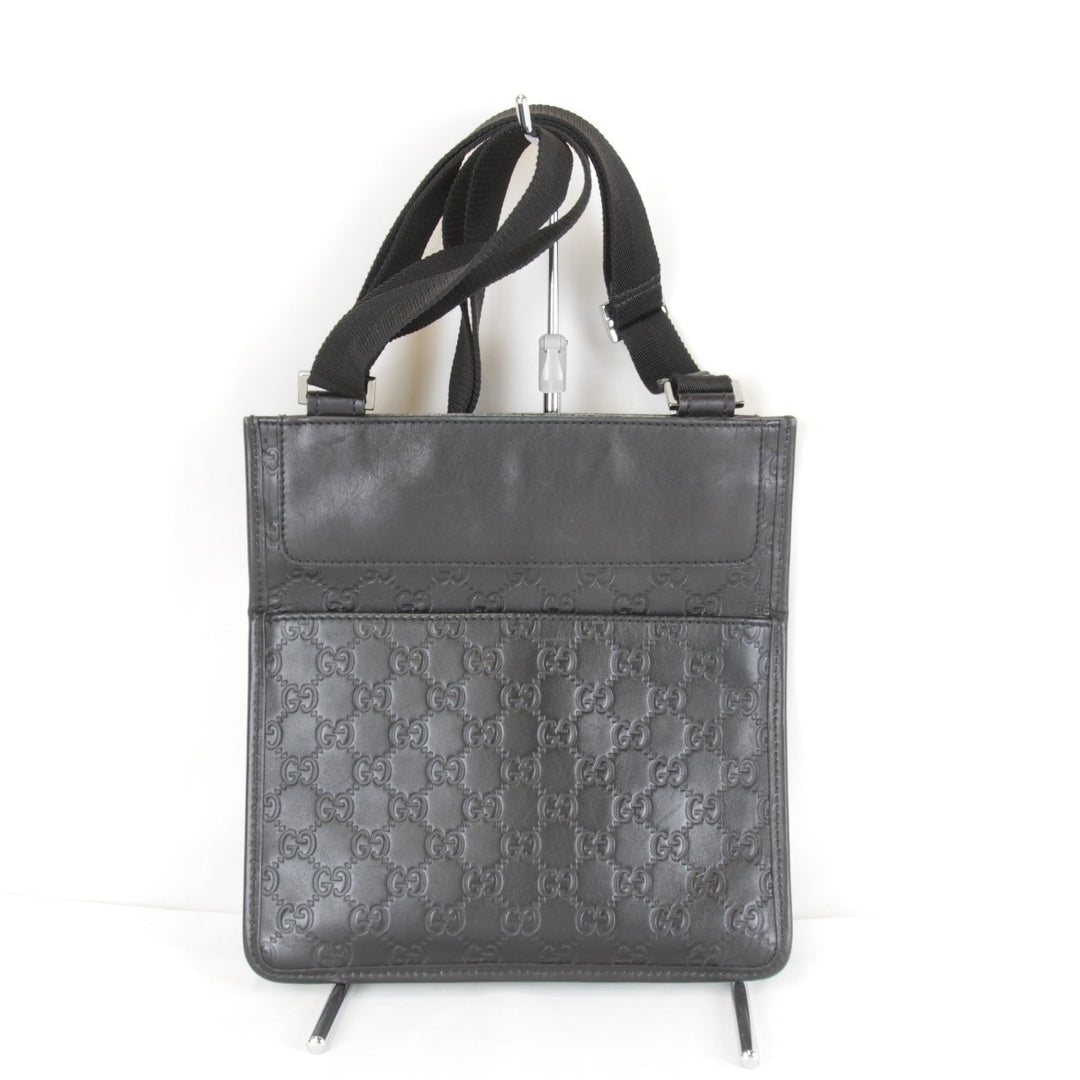 『USED』 
GUCCI グッチ 
 27639・200047 ショルダーバッグ 
シマレザー ブラック