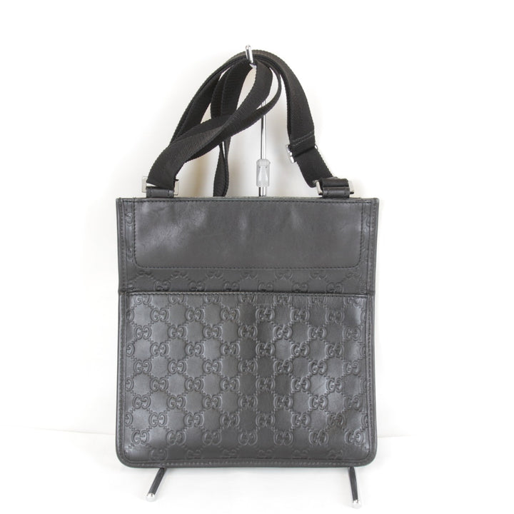 『USED』 
GUCCI グッチ 
 27639・200047 ショルダーバッグ 
シマレザー ブラック