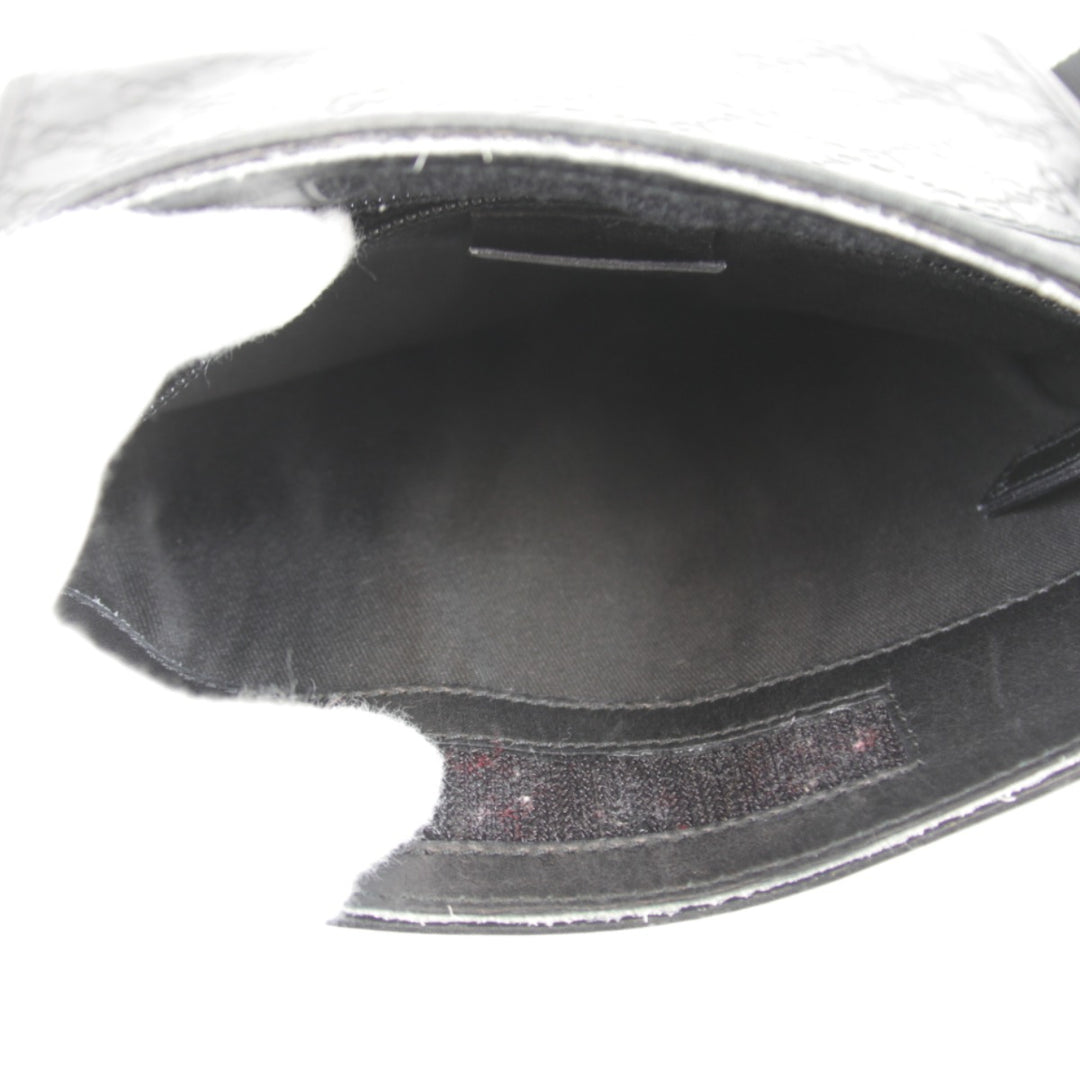 『USED』 
GUCCI グッチ 
 27639・200047 ショルダーバッグ 
シマレザー ブラック