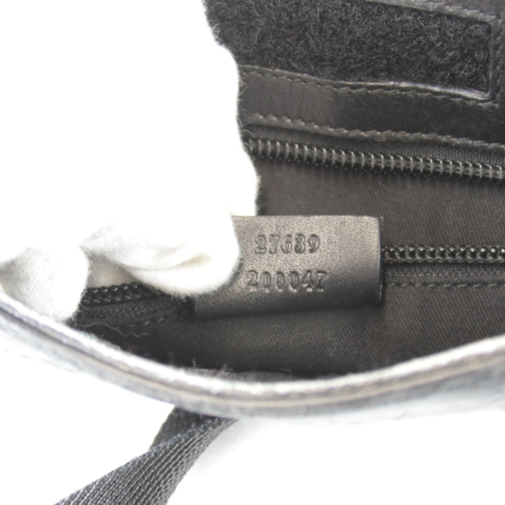 『USED』 
GUCCI グッチ 
 27639・200047 ショルダーバッグ 
シマレザー ブラック