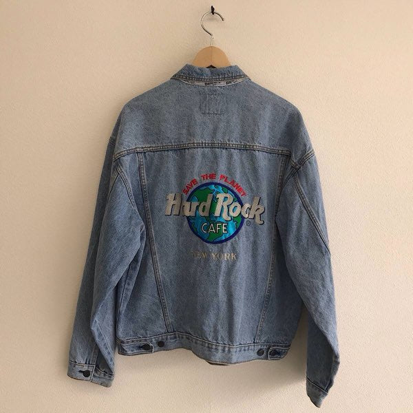 『USED』 
 
 ハードロックカフェ Gジャン Lサイズ デニムジャケット 
コットンデニム ブルー系