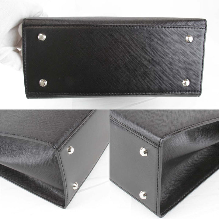 美品『USED』 
BURBERRY バーバリー 
 ショルダーバッグ 
レザー ブラック