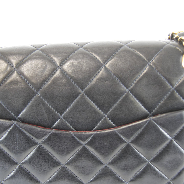 『USED』 
CHANEL シャネル 
 ダブルフラップ マトラッセ チェーンショルダー シール付 箱・袋有 ショルダーバッグ 
ラムスキン ブラック