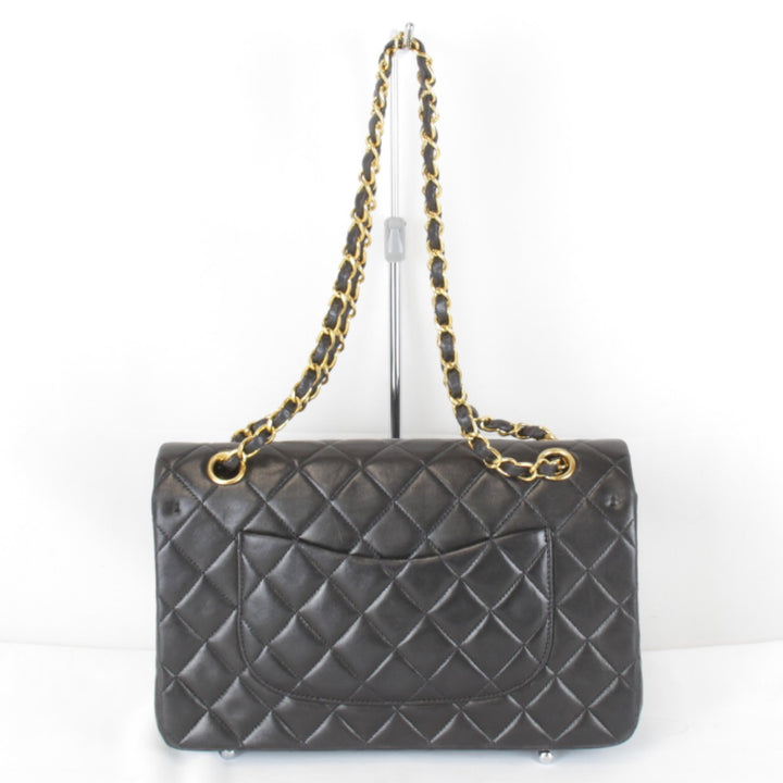 『USED』 
CHANEL シャネル 
 ダブルフラップ マトラッセ チェーンショルダー シール付 箱・袋有 ショルダーバッグ 
ラムスキン ブラック
