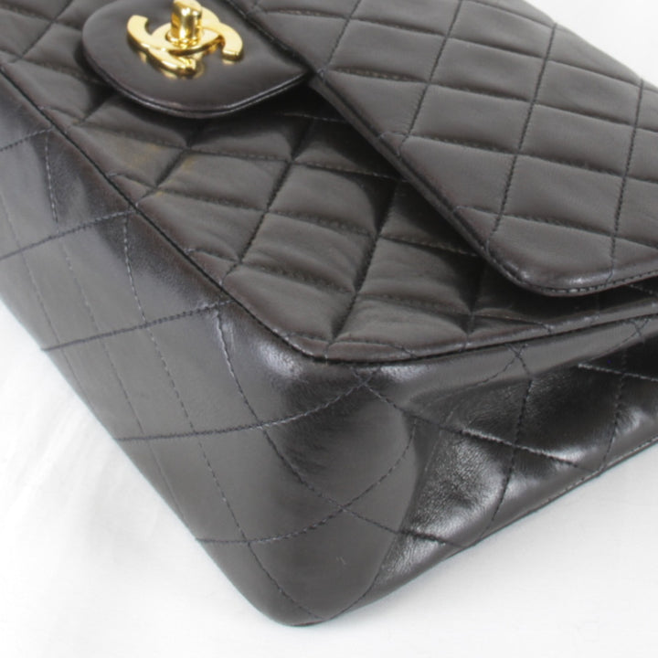 『USED』 
CHANEL シャネル 
 ダブルフラップ マトラッセ チェーンショルダー シール付 箱・袋有 ショルダーバッグ 
ラムスキン ブラック
