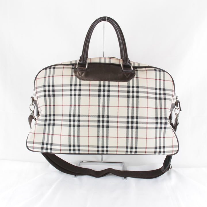 『USED』 
BURBERRY バーバリー 
 ボストンバッグ 
キャンバス ベージュ
