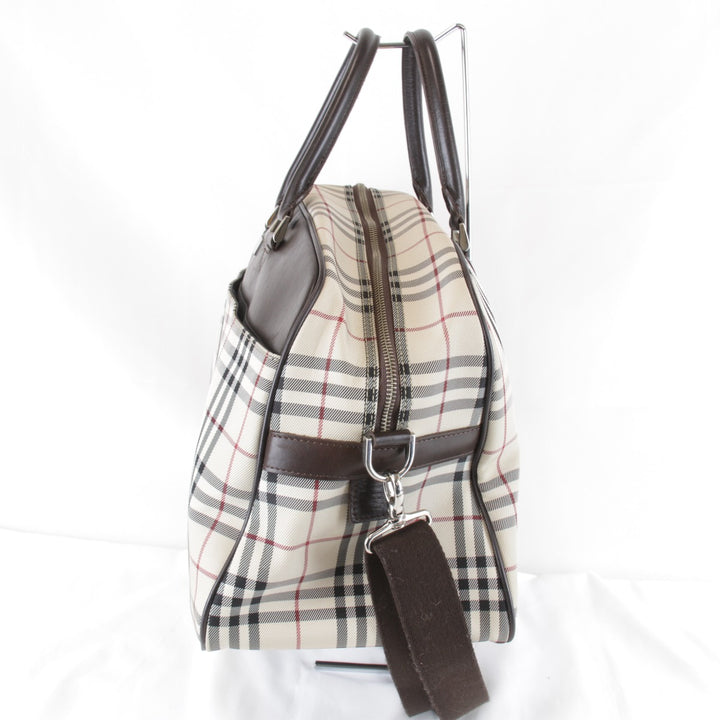 『USED』 
BURBERRY バーバリー 
 ボストンバッグ 
キャンバス ベージュ