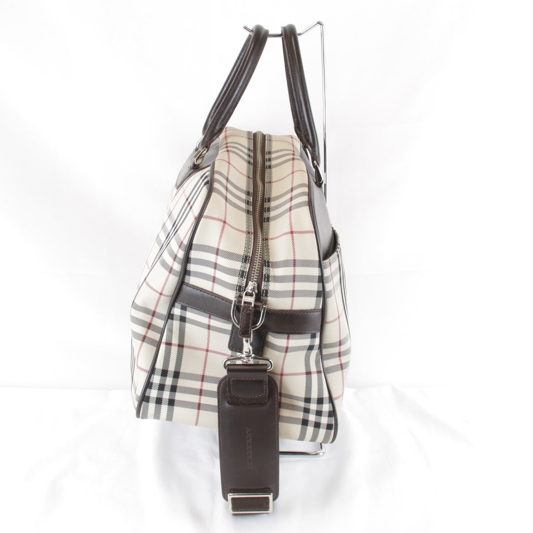 『USED』 
BURBERRY バーバリー 
 ボストンバッグ 
キャンバス ベージュ