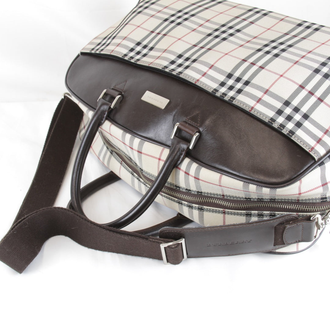 『USED』 
BURBERRY バーバリー 
 ボストンバッグ 
キャンバス ベージュ