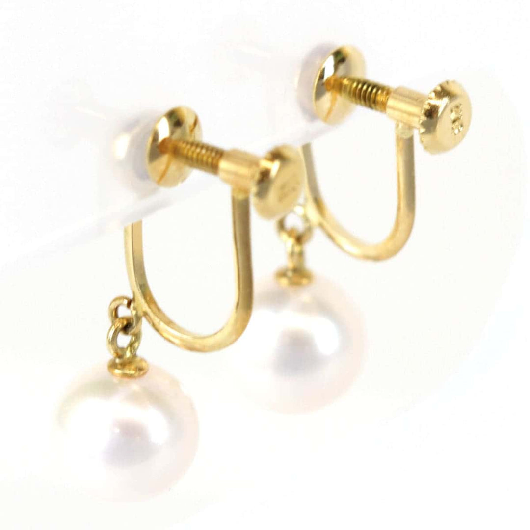 良品『USED』 K18/パール 
イヤリング
 1.9g